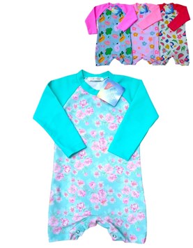 ENTERITO CORTO UV +50 PROTECCION SOLAR PARA BEBES NARANJO