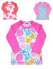 Remera agua manga larga combinada beba. Naranjo