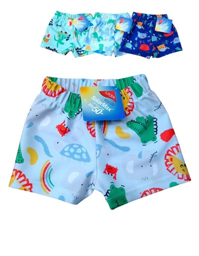 SHORT ESTAMPADO BB  CANGREJO DINO SELVA. NARANJO