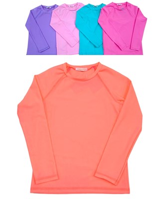 REMERA MANGA LARGA UV+50 LISA PARA NENA NARANJO