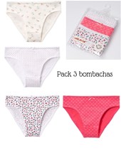 Set de 3 bombachas de nena en estuche de pvc. Naranjo