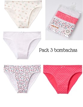 Set de 3 bombachas de nena en estuche de pvc. Naranjo