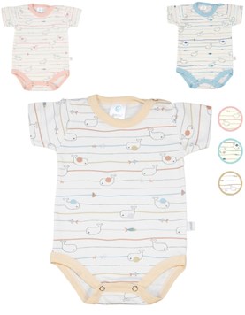 BODY FRANCES ALGODON MANGA CORTA PARA BEBES LINEA TRADICIONAL GAMISE