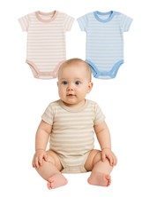 BODY RAYADO ALGODON MANGA CORTA  PARA BEBE. GAMISE