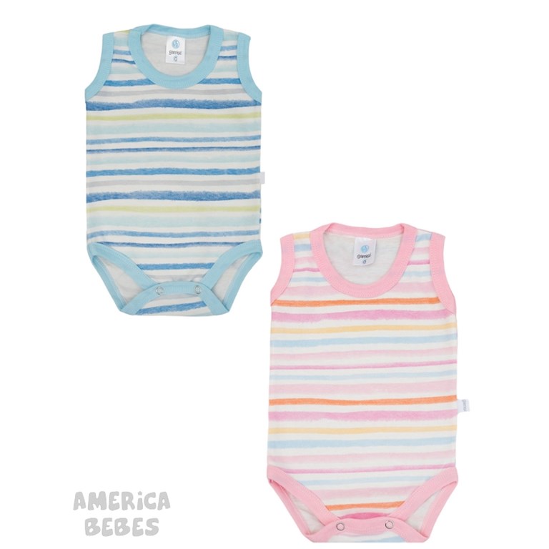 BODY SIN MANGAS ALGODON RAYADO PARA BEBES LINEA TRADICIONAL GAMISE
