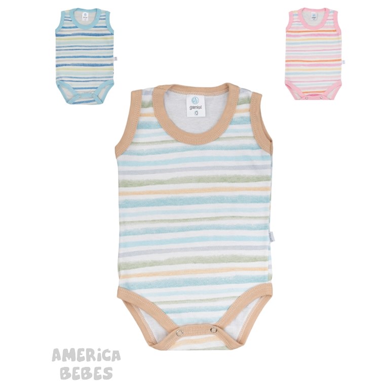BODY SIN MANGAS ALGODON RAYADO PARA BEBES LINEA TRADICIONAL GAMISE