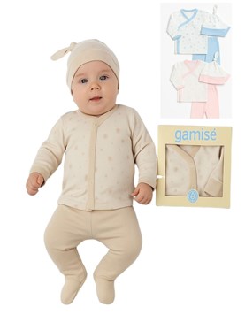 SET: BATITA MANGA LARGA + MEDIO OSITO + GORRITO. GAMISE