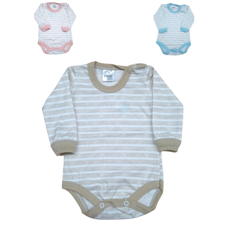 BODY MANGA LARGA RAYADO PARA BEBE GAMISE