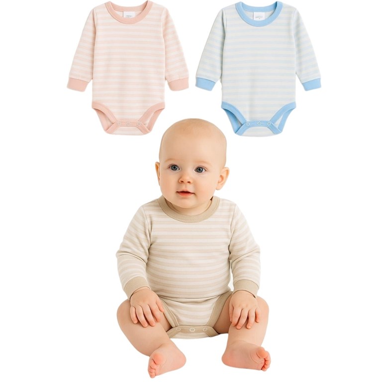 BODY MANGA LARGA RAYADO PARA BEBE GAMISE
