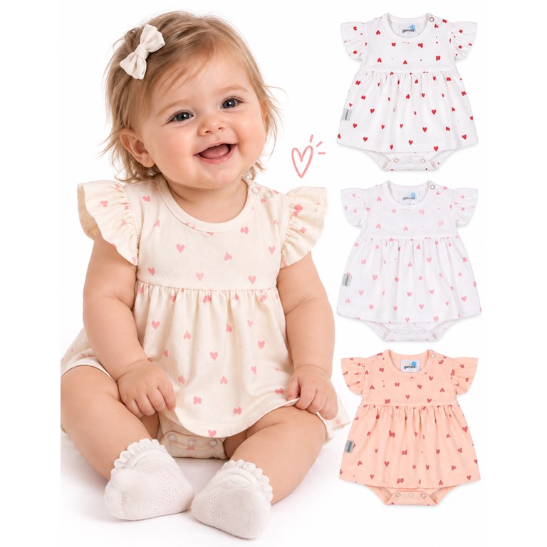 BODY VESTIDO BEBA EN PLUMETI SUBLIMADO. GAMISE