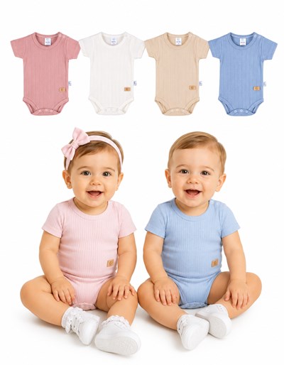 BODY PARA BEBE MANGA CORTA TELA FANTASY. GAMISE