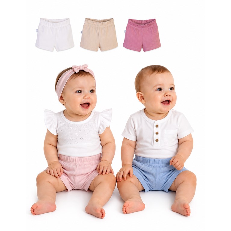 SHORT PARA BEBE Y BEBA TELA FANTASY. GAMISE
