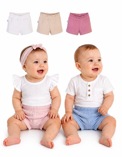 SHORT PARA BEBE Y BEBA TELA FANTASY. GAMISE