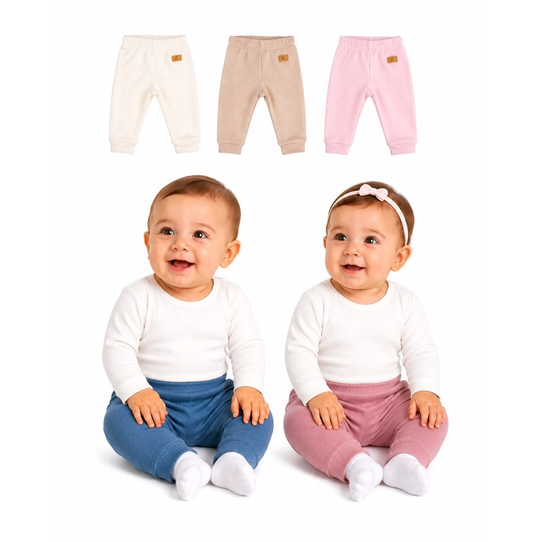 PANTALON CON PUÑO PARA BEBE Y BEBA, TELA FANTASY. GAMISE