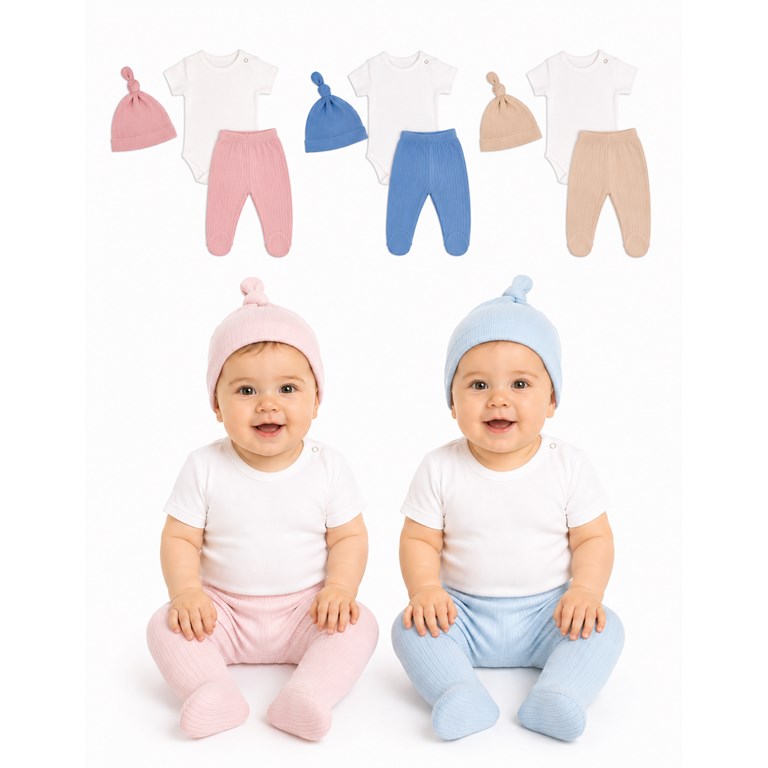 ESTUCHE SET 3 PZS BODY MEDIO OSITO Y GORRO. GAMISE