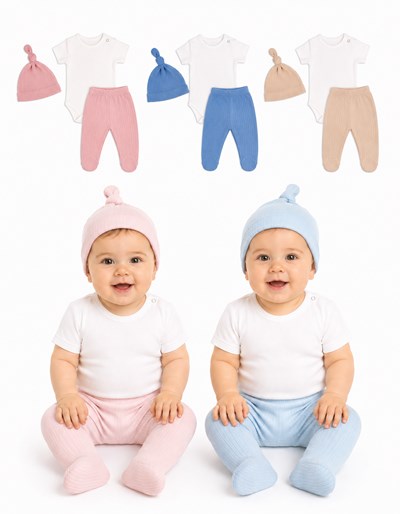 ESTUCHE SET 3 PZS BODY MEDIO OSITO Y GORRO. GAMISE