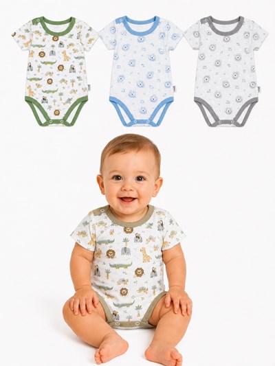 Body M/C. Linea estampado Urban Life bebe. Colores surtidos. Gamise.