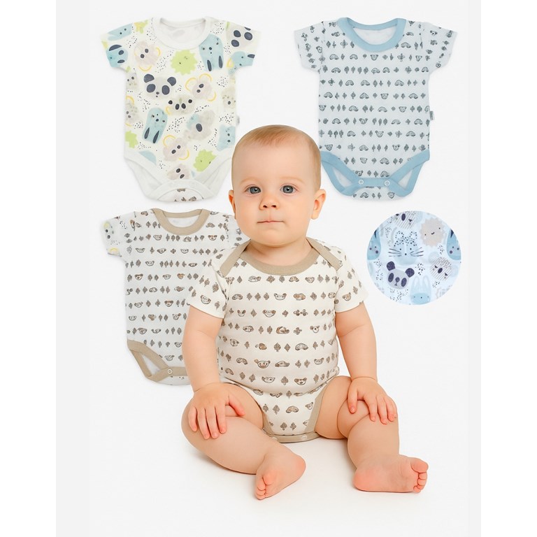 Body M/C. Linea estampado Urban Life bebe. Colores surtidos. Gamise.
