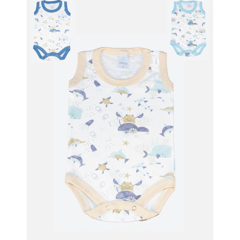 Body bebe s/m estampado Aventura nene. Colores surtidos. Gamise.