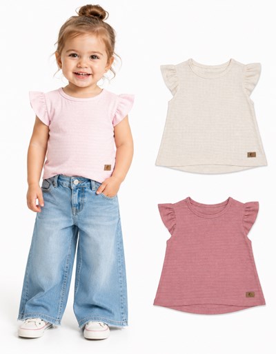 REMERA  PARA BEBA CON VOLADOS EN HOMBROS. GAMISE