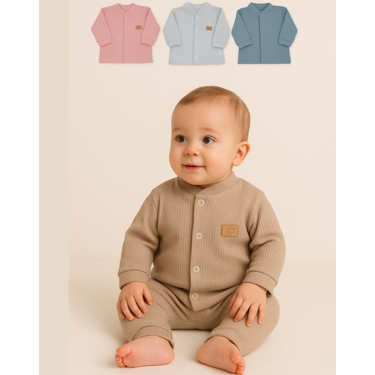 Conjunto de saquito y babucha tela panal colores claros gamise
