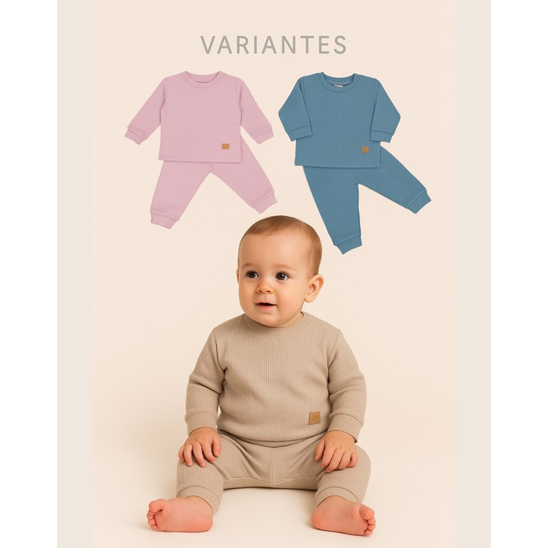 Conjunto de bebe buzo y babucha tela panal gamise