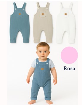 Jardinero largo para bebe tela panal colores claros gamise