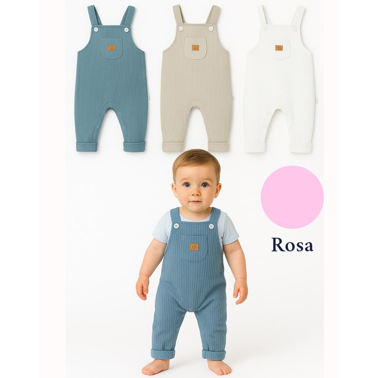 Jardinero largo para bebe tela panal colores claros gamise