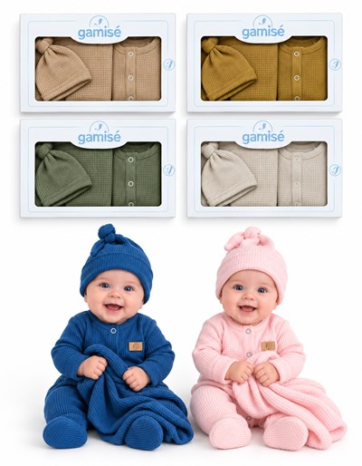 SET ENTERITO LARGO GORRITO Y MANTILLA. GAMISE