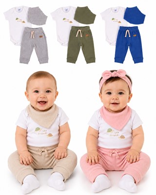 ESTUCHE SET BABUCHA BODY CON ESTAMPA Y BANDANA. EN TELA WAFFLE. GAMISE