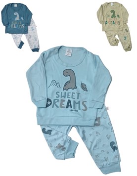 Pijama bebé M/L con estampado. Colores surtidos. Gamisé.