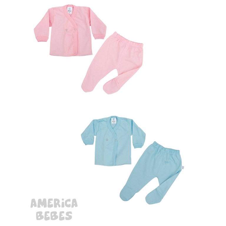 Conjunto Batita M/L y Medio Osito. Linea Suave. Liso Colores surtidos. Gamise.