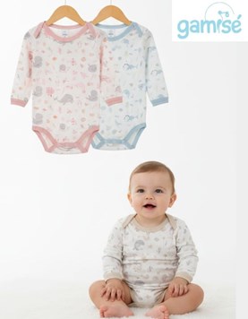 BODY MANGA LARGA ESTAMPADO ANIMALITOS / CAMELLOS COLORES SURTIDOS. GAMISE.