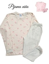 PIJAMA PARA NENA REMERA ESTAMPA FLORES  Y PANTALÓN LISO. GAMISE