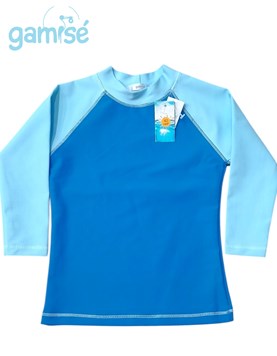 REMERA NENE MANGA LARGA UV+50 COMBINADA. GAMISE