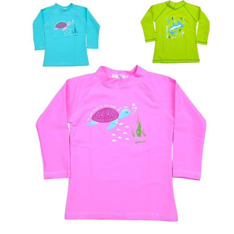 Remera bebe/beba manga larga UV+50 estampada. Gamise