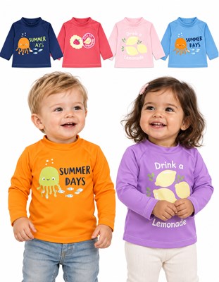 Remera bebe/beba manga larga UV+50 estampada. Gamise