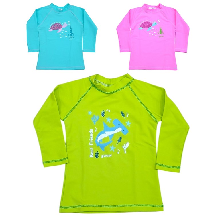 Remera bebe/beba manga larga UV+50 estampada. Gamise