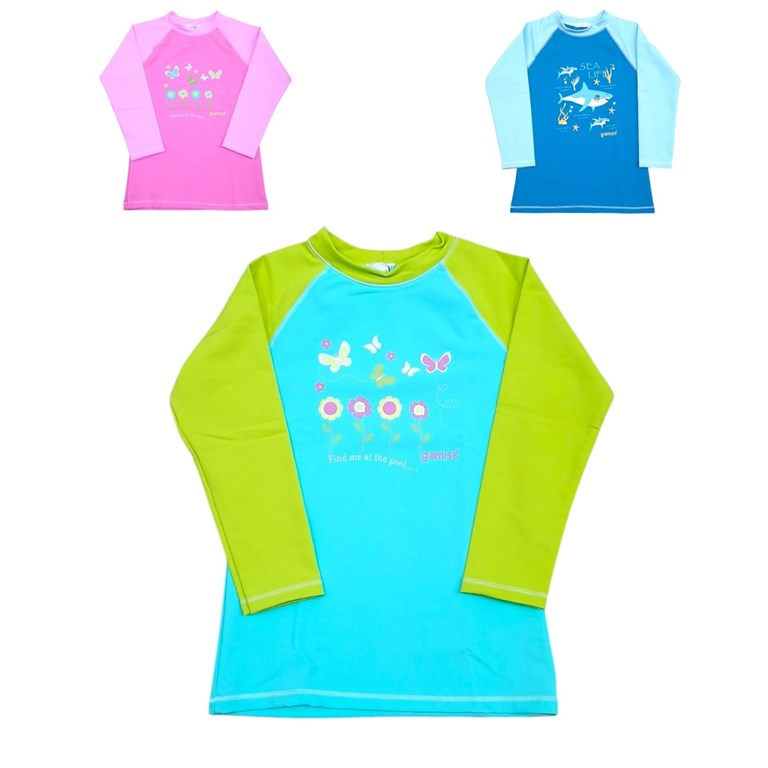 Remera nena/varon manga larga UV+50 estampada. Gamise