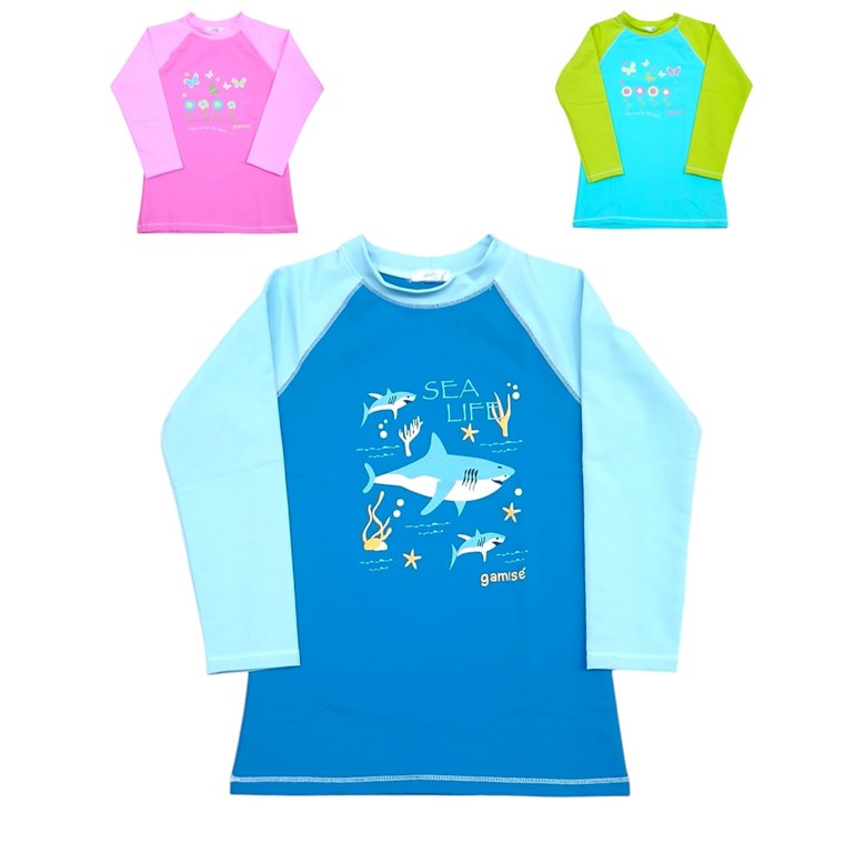 Remera nena/varon manga larga UV+50 estampada. Gamise