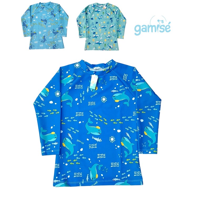 Remera bebe/beba manga larga UV+50 estampada. Gamise