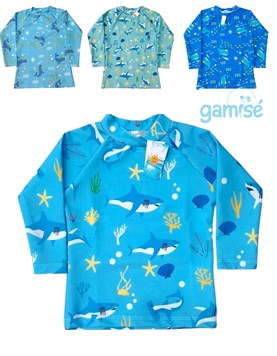 Remera bebe/beba manga larga UV+50 estampada. Gamise