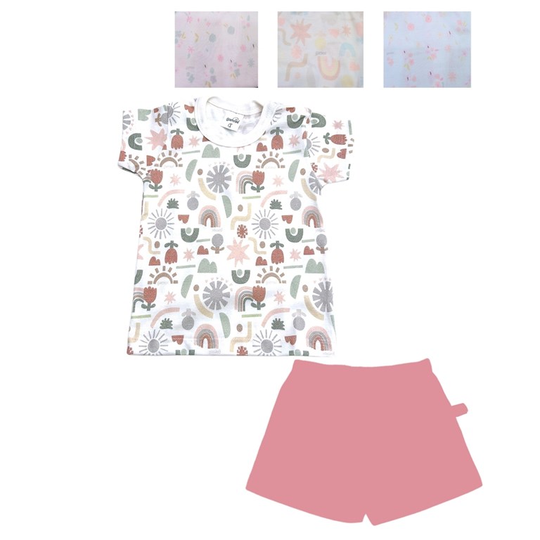 Pijama M/C niña estampado frutas. Gamisé.