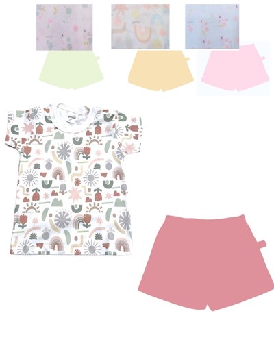 Pijama M/C niña estampado frutas. Gamisé.