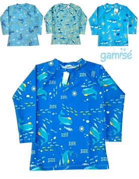 Remera nena/varon manga larga UV+50 estampada. Gamise