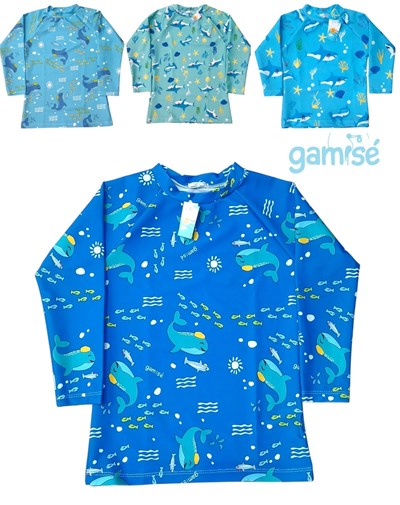 Remera nena/varon manga larga UV+50 estampada. Gamise