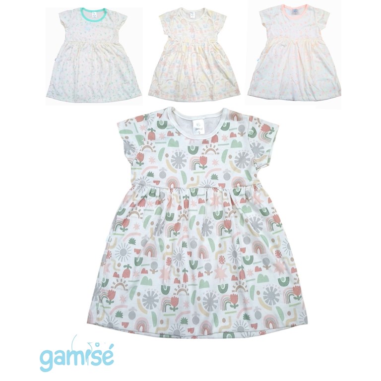 VESTIDO PARA BEBA MANGA CORTA ESTAMPADO FLORES GAMISE