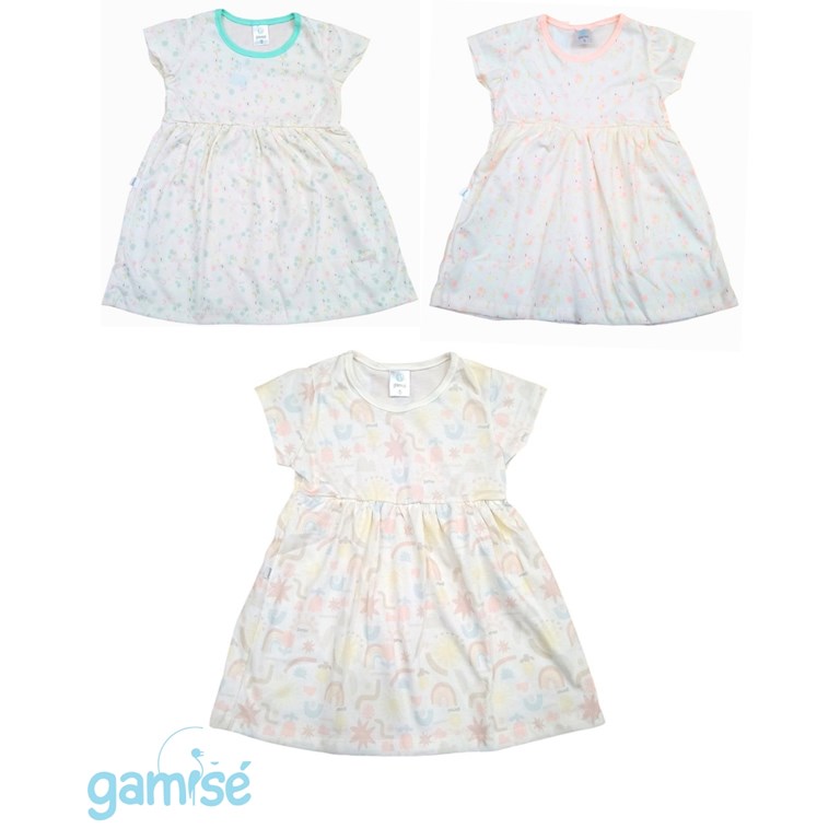 VESTIDO PARA BEBA MANGA CORTA ESTAMPADO FLORES GAMISE