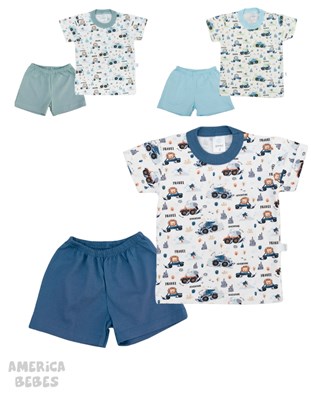 PIJAMA BEBE S/M AVENTURA COLORES SURTIDOS. GAMISE