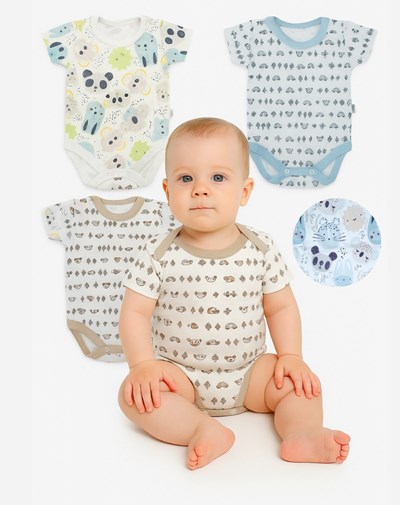 BODY MANGA CORTA PARA BEBE VARON ESTAMPADO AVENTURA GAMISE